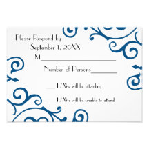 Carte ene ivoire de Cirrus RSVP (bleu) Carton D'invitation