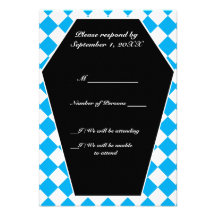 Carte ene ivoire de Damier RSVP (cyan) Faire-part