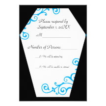 Carte ene ivoire de Keranda RSVP (cyan) Faire-parts