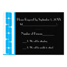 Carte ene ivoire de Schizm RSVP (cyan) Invitations Personnalisées