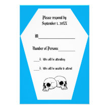Carte ene ivoire du cercueil RSVP (cyan) Faire-part Personnalisé