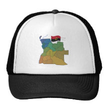 Carte et drapeau de l'Angola Casquette