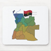 Carte et drapeau de l'Angola Tapis De Souris