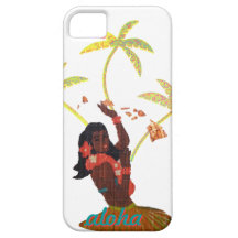 Carte et palmiers d'Hawaï de danseur de danse poly Coques iPhone 5 Case-Mate
