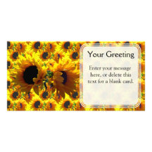 Carte faite sur commande de deux tournesols photocarte personnalisée