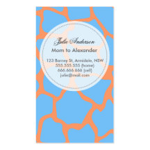 Carte faite sur commande de maman de girafe carte de visite