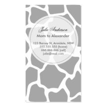 Carte faite sur commande de maman de girafe modèle de carte de visite