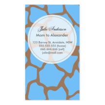 Carte faite sur commande de maman de girafe modèles de cartes de visite