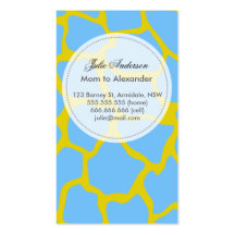 Carte faite sur commande de maman de girafe cartes de visite professionnelles