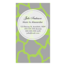 Carte faite sur commande de maman de girafe modèle de carte de visite