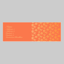 Carte faite sur commande florale orange élégante d cartes de visite
