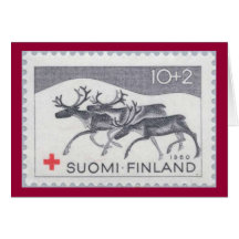 Carte finlandaise de renne de Noël