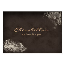 Carte florale de rendez-vous de spa à la mode beig carte de visite
