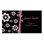Carte florale noire et rose élégante de maman modèles de cartes de visite
