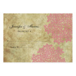Carte florale vintage rose d'allocation des places carte de visite