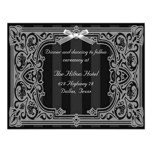 Carte formelle noire et blanche de réception invitations