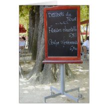 Carte française de panneau de déjeuner