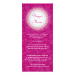Carte fuchsia baroque de support de menu de plaque double carte personnalisée