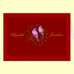 Carte gentille rouge asiatique d'invitations de ma cartes