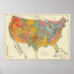Carte géologique des USA Posters