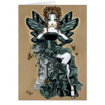 Carte gothique de fée de papillon de couture de "P