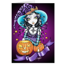 Carte gothique de sorcière de Lisa Halloween