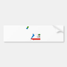 Carte GQ de drapeau de Guinée équatoriale Adhésifs Pour Voiture