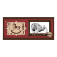 Carte grande de faire-part de bébé de cowboy