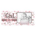 Carte grande d'invitation de fille