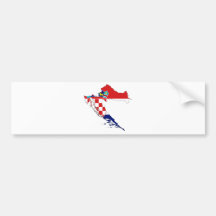 Carte heure Hrvatska de drapeau de la Croatie Autocollants Pour Voiture
