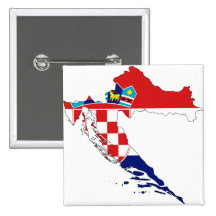 Carte heure Hrvatska de drapeau de la Croatie Pin's