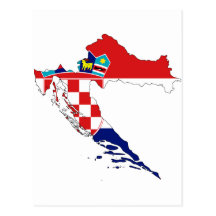 Carte heure Hrvatska de drapeau de la Croatie Cartes Postales