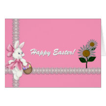 Carte heureuse de lapin de Pâques