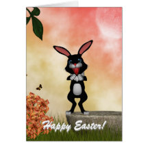 Carte heureuse de lapin de Pâques