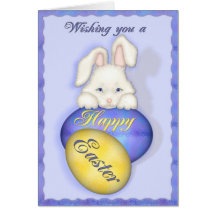 Carte heureuse de lapin de Pâques