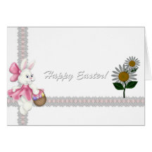 Carte heureuse de lapin de Pâques