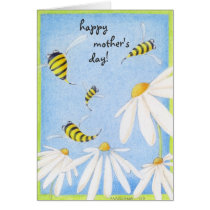 Carte heureuse du jour de mère d'abeille cartes