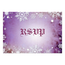Carte hivernale du pourpre RSVP Invitations