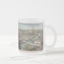 Carte imagée vintage de Paris (1900) Tasses