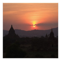 Carte/invitation de coucher du soleil de Bagan