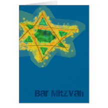 Carte jaune de Mitzvah de barre d'étoile