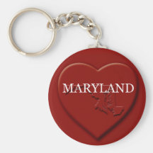 Carte Keychain de coeur du Maryland Porte-clef