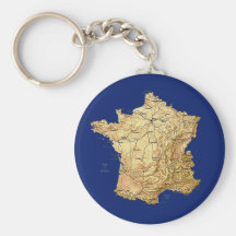 Carte Keychain de la France Porte-clés