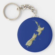 Carte Keychain de la Nouvelle Zélande Porte-clé