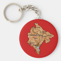Carte Keychain de Monténégro Porte-clé