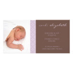 Carte-lavende florale douce de photo de faire-part modèle pour photocarte
