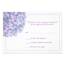 Carte l'épousant florale des hortensias pourpres R Cartons D'invitation