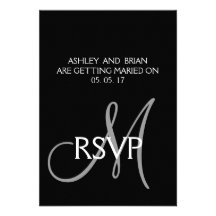 Carte l'épousant simple moderne grise noire de RSV Invitations Personnalisées