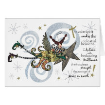 Carte lunatique d'ange de Noël