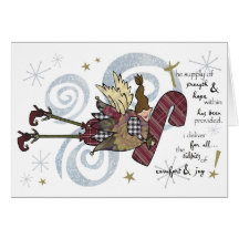 Carte lunatique de fille d'Elf de Noël